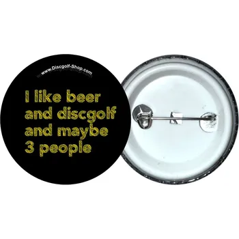 Discgolf-Shop.com odznak - I like beer and discgolf (Originální odznak z dílny Discgolf-Shop.com)