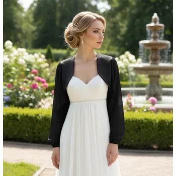 Bolerko Saténové bolerko na šaty černé: BD-63 Vybraná velikost: 36