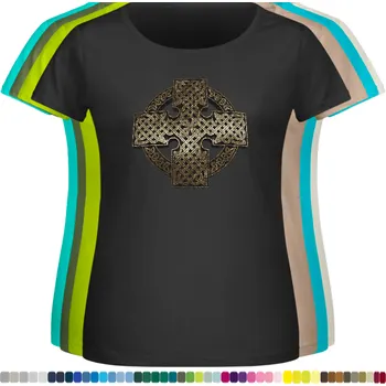 levne-damske-bavlnene-tricko-potisk-kelt-kruh-kriz Barva: Black -černá, velikost: 8XL