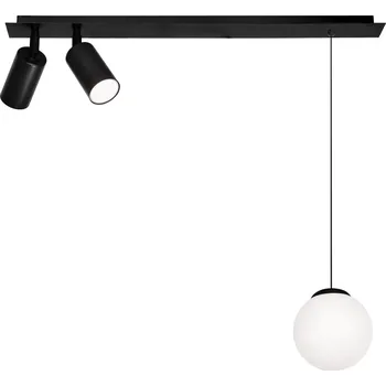 Světla a lustry REDO GROUP Černé bodovky a koule na lanku ALBIO 2×GU10/1×E14
