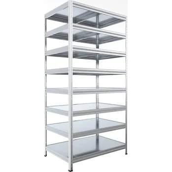 Dílenský regál Kovový regál bezšroubový Biedrax 35 x 60 x 210 cm, pozinkovaný - 8 polic pozink