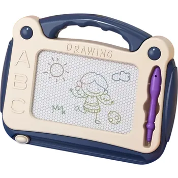 Magnetická kreslící tabulka Dětská magnetická tabulka 21 x 16,5 cm kreslicí deska se 4 základními barvami pro kreslení hraní a rozvoj kreativity modrá