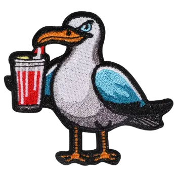 Nášivka Nažehlovací nášivka - žíznivý pták (7,0 x 6,5 cm)
