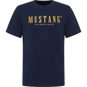 Pánská móda Pánské velké tričko s nápisem Mustang 1017378-4136 tmavě modré (5XL)