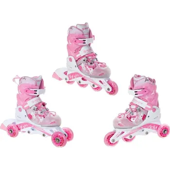 Kolečkové brusle Raven Princess 3v1 růžové dětské kolečkové brusle POUZE EU 34-37 (VÝPRODEJ) + DÁREK