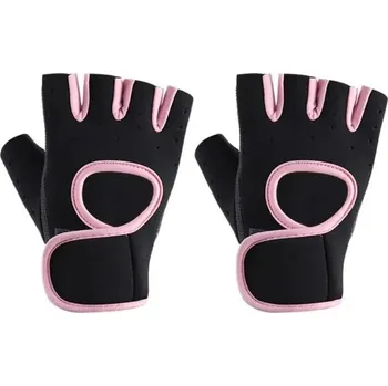 Fitness rukavice Unisex fitness rukavice Protiskluzové rukavice na cvičení z polyesteru a neoprenu Posilovací rukavice do fitka růžová XL