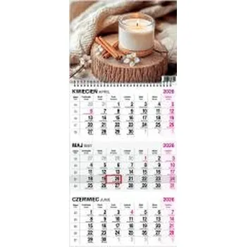 Kalendář Kalendarz 2026 trójdzielny na spirali Świeczka