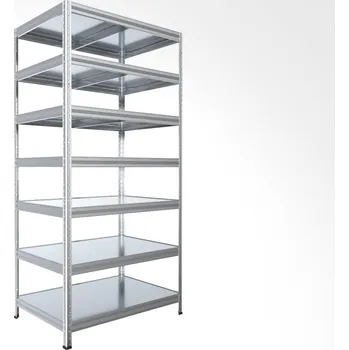 regál Kovový regál do domácnosti Biedrax 60 x 75 x 270 cm, pozinkovaný - 7 polic pozink