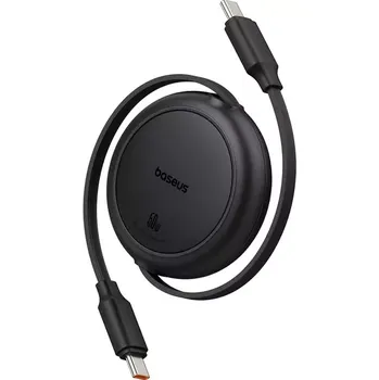 Datový kabel Baseus Free2Pull zatahovací kabel USB-C – USB-C 1 m černý