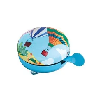 Zvonek na kolo Kovový zvonek velký na kolo modrý s motivem létajících balónů 8 cm BRANDANI