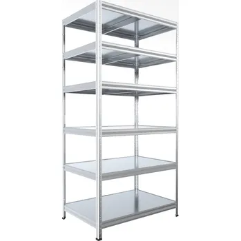 regál Kovový regál do domácnosti Biedrax 60 x 75 x 210 cm, pozinkovaný - 6 polic pozink
