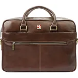Kožená hnědá business taška (aktovka) Nordee S133 na notebook