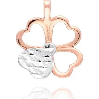 Přívěsek MOISS přívěsek z růžovéo zlata BICOLOR ČTYŘLÍSTEK