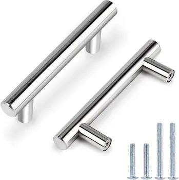 Nábytkové kování Nerezová rukojeť Probrico do kuchyňské skříňky PD201HPC, tvar T, leštěný chrom, průměr rukojeti 12