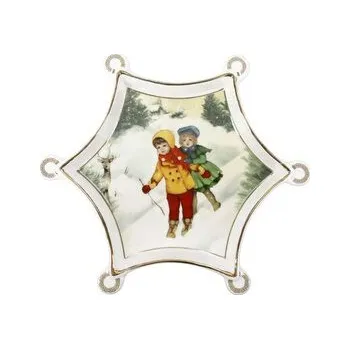 Servírovací tác na cukroví hvězda Děti na lyžích 20cm Cuccioli Brandani (cs, Brandani)