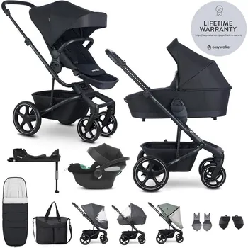 Kočárek EASYWALKER SET Kočárek 4v1 Harvey⁵ Midnight Black XXL RWS + CYBEX Aton B2 i-Size
