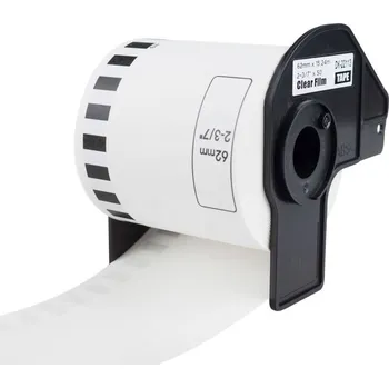 Samolepící etiketa PRINTLINE kompatibilní etikety s Brother DK-22113, průsvitná filmová role, 62mm x 15,24m