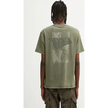 Pánská móda Bavlněné tričko Napapijri S-Aren NP0A88S4G0A1 zelená 87X, vel. XL