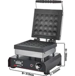 G.Gastro Commercial Electric Waffle Maker – 2 plates – 1.2 kW – cast-iron plates (20 poffertjes)