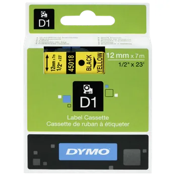 Pásek do tiskárny SPARE PRINT Kompatibilní páska pro DYMO - 45018- tisk černá/ podklad žlutá-12mm