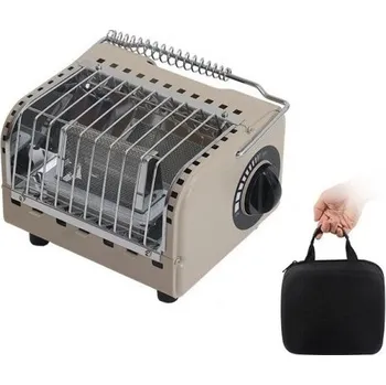 Přímotop Přenosný plynový topný vařič 18 x 16 x 13 cm 1200 W Kempingový ohřívač s regulací teploty a skládací plochou