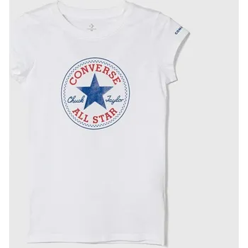 Chlapecké tričko Dětské bavlněné tričko Converse 468992 bílá 00X, vel. 128-140