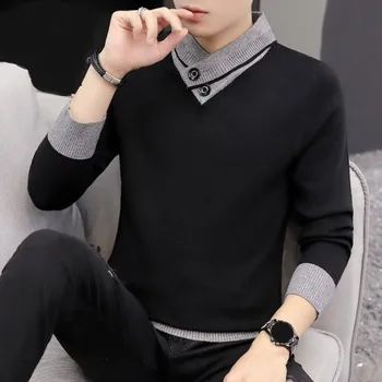 Pánský svetr Pánský svetr s límcem F227 černá S