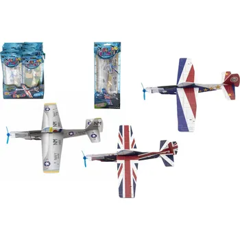 autíčko Letadlo házecí pěnové model 24cm mix barev v sáčku 48ks v boxu
