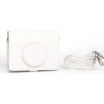 Selfie tyč Retro pouzdro na fotoaparát Fujifilm Instax Mini EVO 10,5 x 5,3 cm Kožený obal s popruhem Ochranné pouzdro bílá