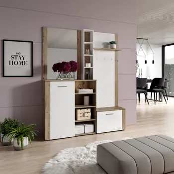 Předsíňová stěna Max-i Předsíňová stěna RASHAD bílá / dub artisan