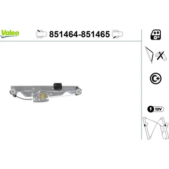 Stahovačka okna Zvedací zařízení oken VALEO 851464