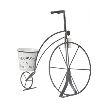 Květináč kov kolo černý 34x10x35 cm