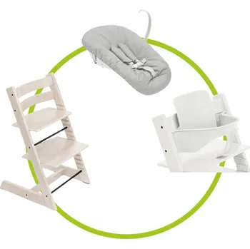 Akční set STOKKE Tripp Trapp židlička White Wash + Baby set + novorozenecká sada