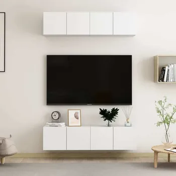 Obývací pokoj vidaXL TV skříňky 4 ks 60 x 30 x 30 cm kompozitní dřevo [3078744] Barva: Bílá