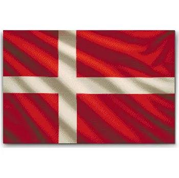 Diamantové malování Diamantové malování - Vlajka Dánsko Velikost: 40x60cm, Rámování: Pouze srolované plátno, Diamanty: Čtvercové