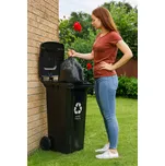 Multistore Popelnice na smíšený odpad 120 l, gumová kola - černá