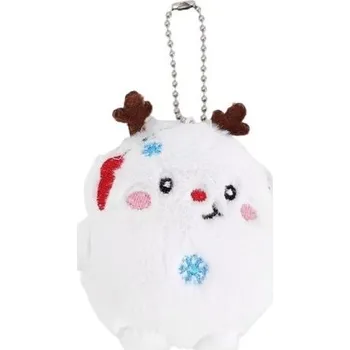 Vánoční dekorace Roztomilá plyšová klíčenka sněhulák 8 x 8.5 cm Vánoční přívěsek na klíče a batoh Měkká dekorace Novoroční dárek
