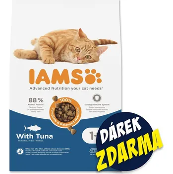 Krmivo pro kočku Krmivo IAMS Cat Adult Tuna 10kg+Kapsička IAMS Delights Adult 1020g