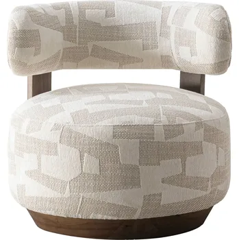 Křeslo Designové křeslo Dolce krémové/ořech