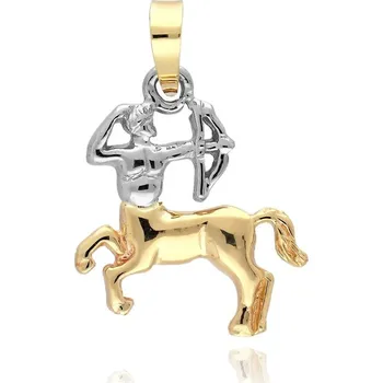 Přívěsek MOISS přívěsek ze žlutého zlata STŘELEC BICOLOR