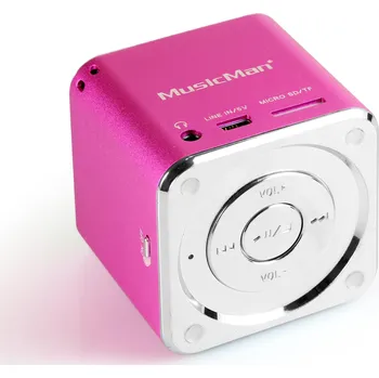 Bluetooth reproduktor Přenosný reproduktor Technaxx Mini MusicMan, baterie 600 mAh, růžový