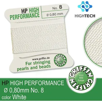 Nit High Performance EXTRÉMNĚ pevná nit GRIFFIN síla nitě 0,80mm Barva White