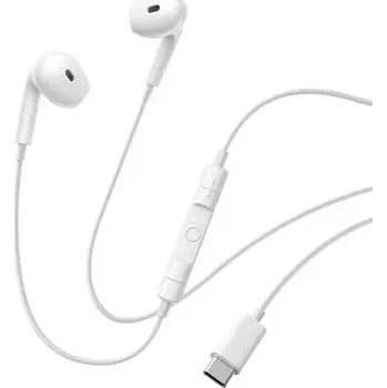 Sluchátka Baseus Encok CZ19 kabelová sluchátka do uší s mikrofonem USB-C bílá