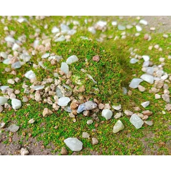 Dekorační sada pro tvorbu miniaturní krajiny sáček s kamennou trávou zelený porost a drobné kamínky pro pískový stůl
