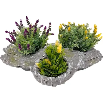 Zahradní dekorace Obal pařez s mechem šedý