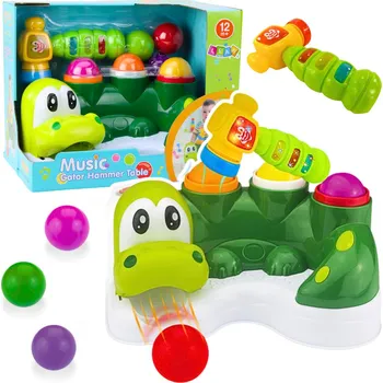 Dětské zboží Lean Toys Arkádová hra s míčem, klepadlem, kladivem, interaktivním krokodýlem