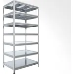 Regál na šanony Biedrax 50 x 90 x 270 cm, pozink, 7 polic plech, nosnost 150 kg na polici