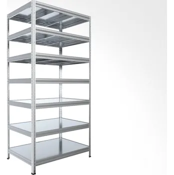 Prodejní regál Regál na šanony Biedrax 50 x 90 x 270 cm, pozinkovaný - 7 polic pozink