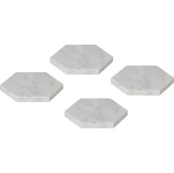 Podtácek Bílý mramorový set hranatých podtácků 4ks