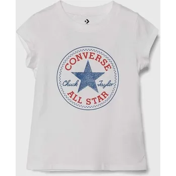 Dětská móda Dětské bavlněné tričko Converse 368992 bílá 00X, vel. 116-122